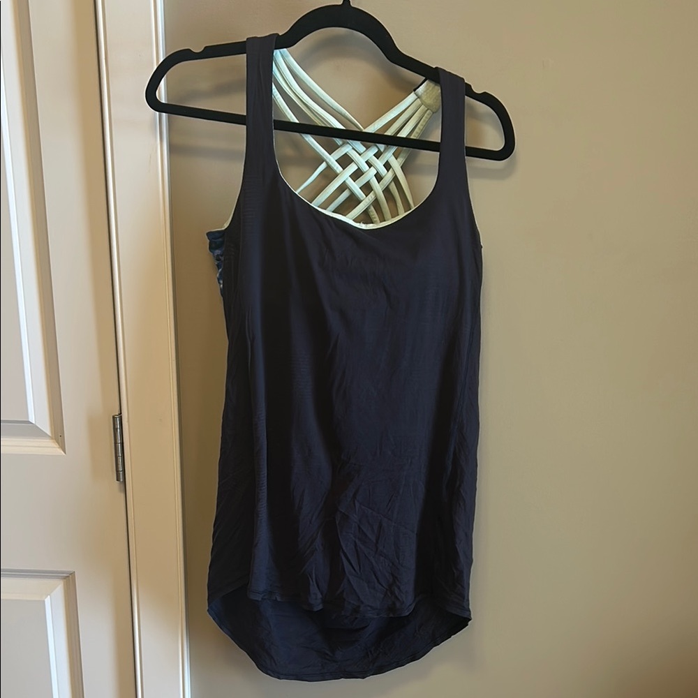 lululemon athletica Blue Sleeveless Tank Top Backless